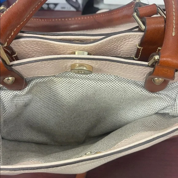 Dooney & Bourke Cream and Tan Satchel - Picture 5 of 6